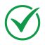 Green circle with green tick. Flat OK sticker icon. Green check mark icon. Tick symbol in green color